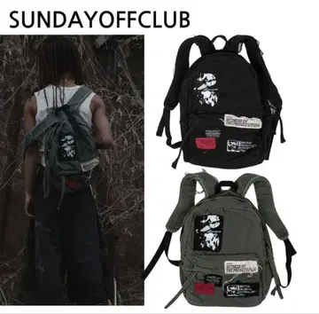 sunday off club 빈티지 데미지 백팩