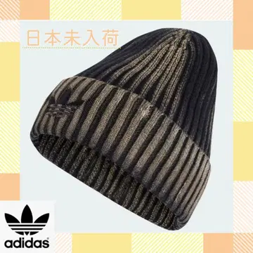 [ 한국 인기 ] adidas 스트라이프 니트 모자 블랙 카키 비니