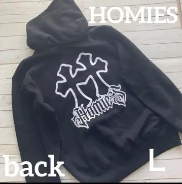 [ 즉완 ] HOMIES 호미즈 크로스 로고 집업 후드티 L 사이즈 블랙