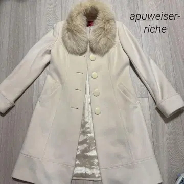 anweiserniche 아이보리 롱 코트 퍼 포함
