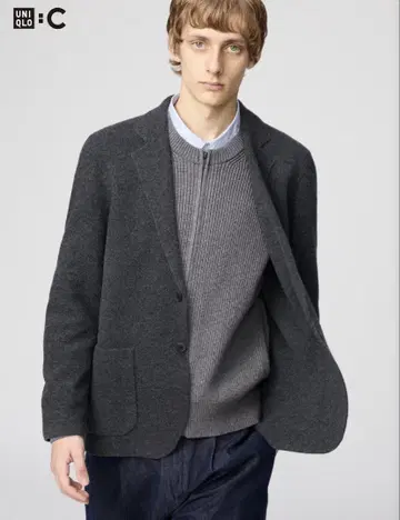 UNIQLO C 유니클로 C 니트 자켓 XXL 다크 그레이