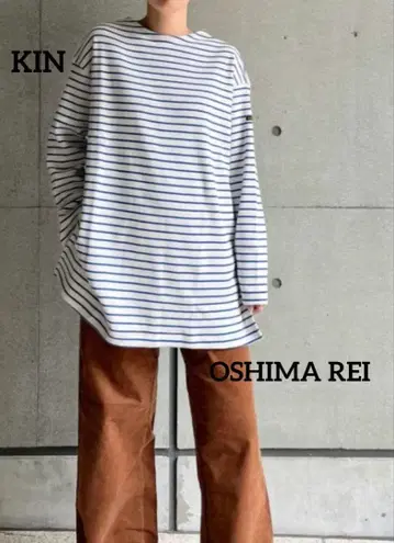 새상품급 30800엔 KIN 보더 티셔츠 OSHIMA REI 긴팔