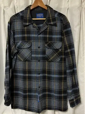 Pendleton 보드 셔츠 그레이 블루 좋은 배색