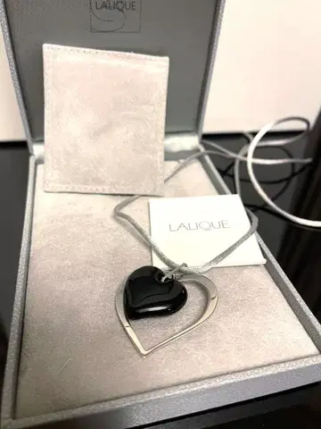 [미사용 새상품] LALIQUE 펜던트 하트 블랙