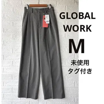 미사용 택 포함 글로벌 워크 따뜻한 아름다운 실루엣 와이드 팬츠