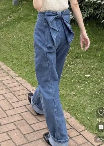 NUGU 백리본 데님 팬츠