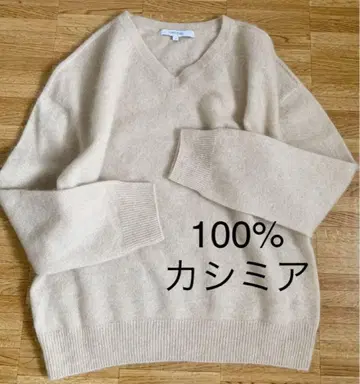 UNTITLED 몽골제 100% 캐시미어 V넥 스웨터 사이즈 2