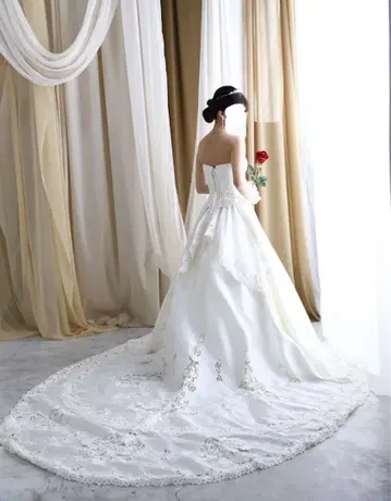 화이트 웨딩 드레스 A라인 베일 파니에 포함