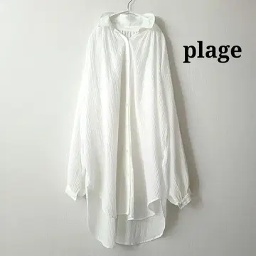 plage Crepe Long 셔츠 린넨 크레이프 셔츠
