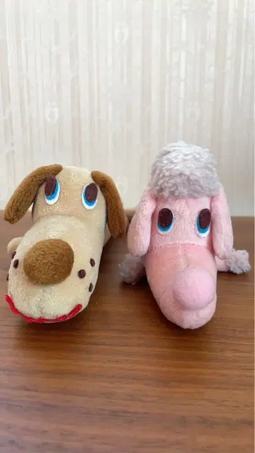 개와 푸들 봉제 인형 세트