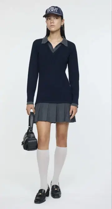 moussy 레이어드 니트 미니 드레스