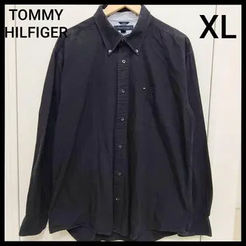 TOMMY HILFIGER 긴팔 셔츠 블랙 남성용 XL