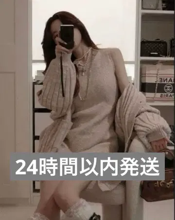 Darich 샤베트 앙상블 니트 미니 원피스
