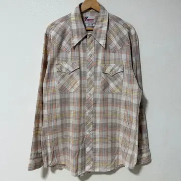 70s 체크 웨스턴 셔츠