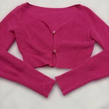 JACQUEMUS 핑크 크롭 가디건 38