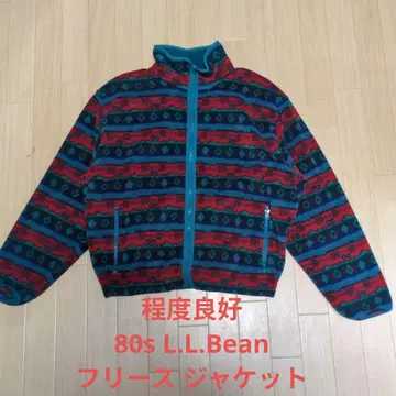 새상품급 80s L.L.Bean 기하학 패턴 플리스 자켓 사이즈 L