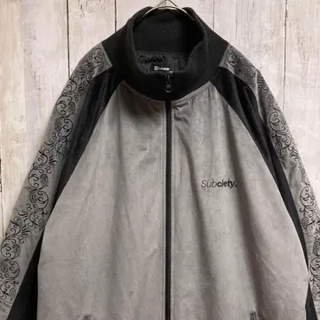 Subciety 저지 트랙 자켓 소매 자수 벨로아 페이즐리