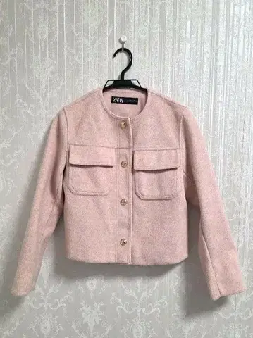 ZARA 크롭 소프트 자켓 핑크