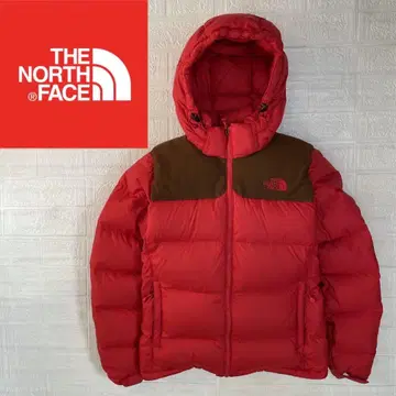 눕시 다운 자켓 남성용 M 여성용 L 상당 레드 & 브라운