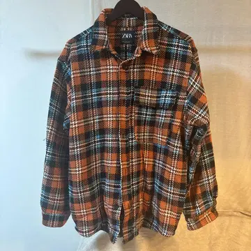 ZARA 체크 무늬 플란넬 자켓 XL