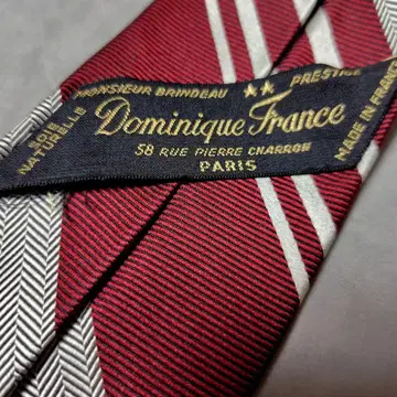 도미니크 프랑스 버건디 스트라이프 넥타이