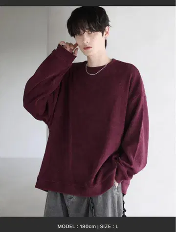 와인색 오버 사이즈 트레이닝복 L