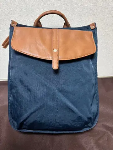 Guang tong addy 네이비 나일론 가죽 백팩