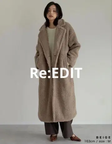 Re:EDIT 보아 빅 컬러 더블 체스터 코트