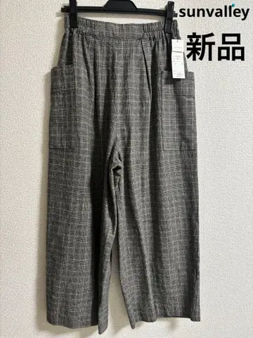 [ 미사용 새상품 ] SUN VALLEY 선밸리 면린넨 평직 팬츠 체크