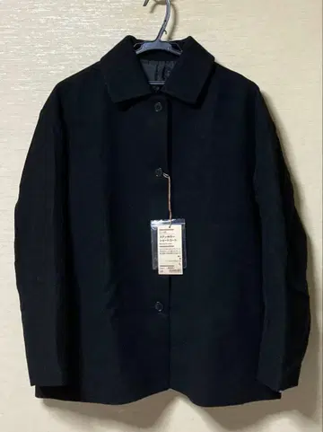 무인양품 울 혼방 스탠 칼라 숏코트 블랙 L 사이즈