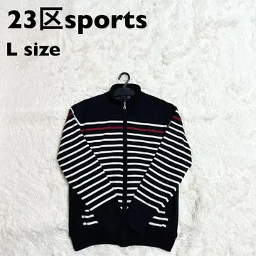 23구 SPORT 보더 지퍼 니트 스웨터 L 사이즈