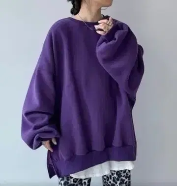 wee9s 퍼펙트 실루엣 슈퍼 오버 맨투맨 퍼플 보라색