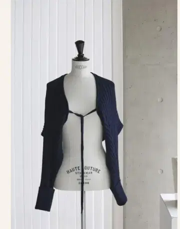 maison de R 메조 드 아르 쿨 코튼 니트 리브 볼레로