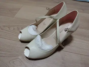 오픈토 펌프스 크림색 23.5cm