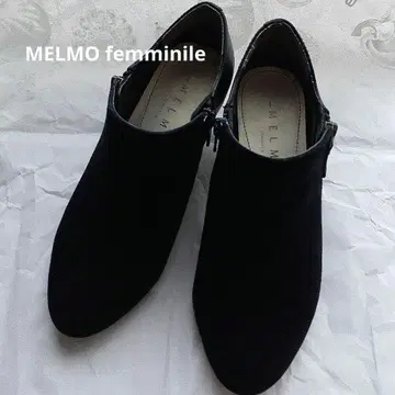 MELMO femminile 블랙 스웨이드 느낌 양쪽 사이드 지퍼 부티