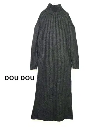 Dou Dou [ 캐시미어 혼방 ] 터틀넥 롱 니트 원피스