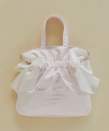Maison de FLEUR 더블 리본 2Way 토트백 라이트 핑크