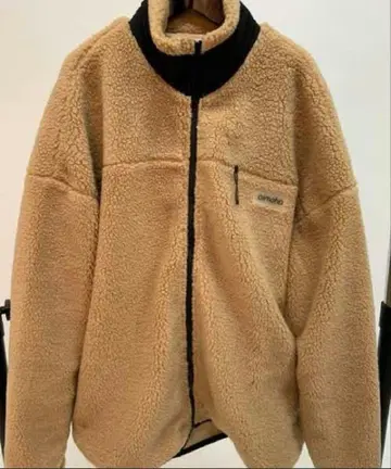 베이지 플리스 집업 자켓