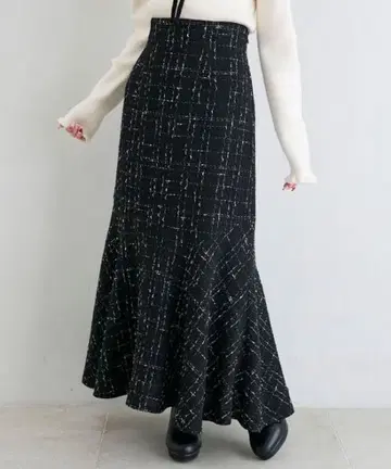 Majestic Legon 트위드 머메이드 롱 스커트 S