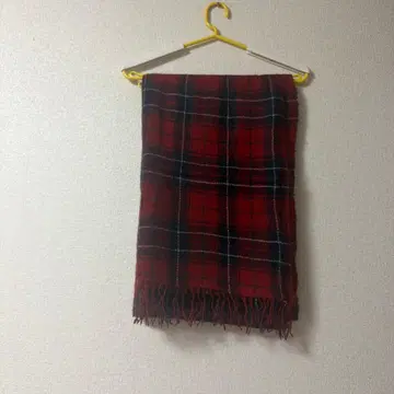 캐시미어 스톨 빨간색과 블랙 체크 70 x 200cm
