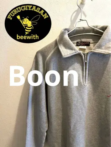 Boon 브운 잡지 그레이 하프 지퍼 트레이닝복 M