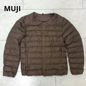 무인양품 MUJI 노카라 라이트 다운 다운 자켓 남성용 브라운