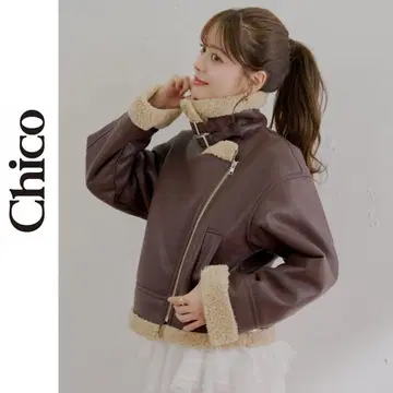 새상품 Chico 보아 가죽 라이더 자켓 아우터