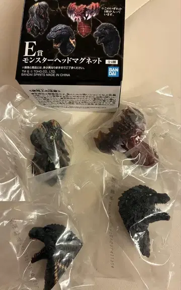 제일복권 고질라 괴수난무 E상 몬스터 헤드 마그넷 4종 풀컴프