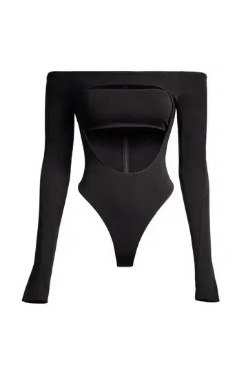 MUGLER H&M 블랙 바디수트 사이즈 36