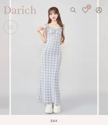 원피스 Darich 다리치 깅엄 자카드 니트 롱 원피스