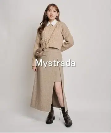 [새상품급] Mystrada 비트 트위드 스코트 스커트