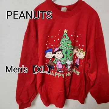 z278 [ PEANUTS ] 크리스마스 맨투맨 ( 남성용 XL ) 레드