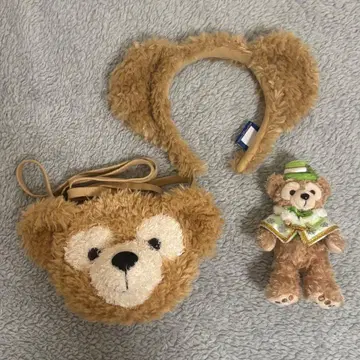 디즈니 머리띠 더피 키링 봉제 인형 미니백