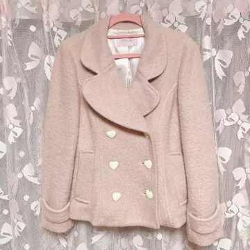 MILK 핑크 피 코트 하트 아우터